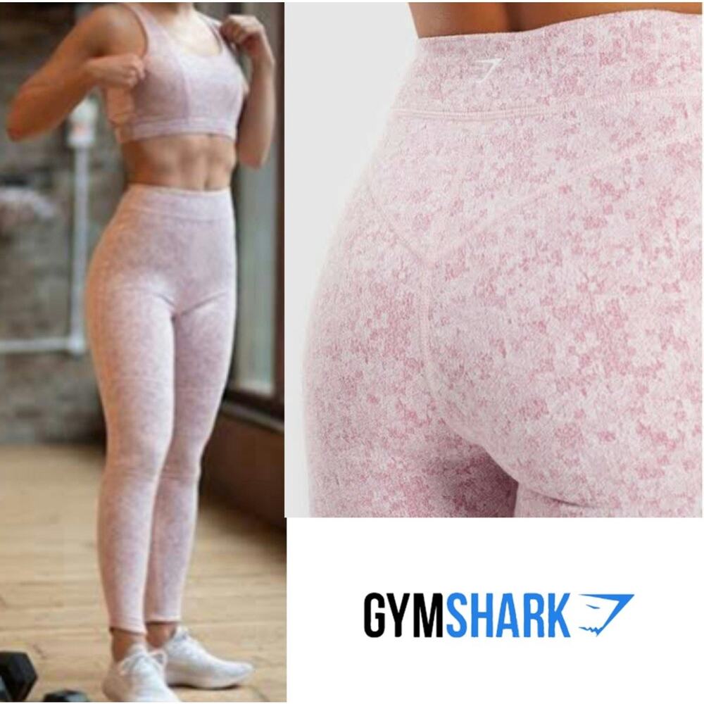 Gymshark Women's Fit Seamless Leggings Pink Marl Speckled Size Medium